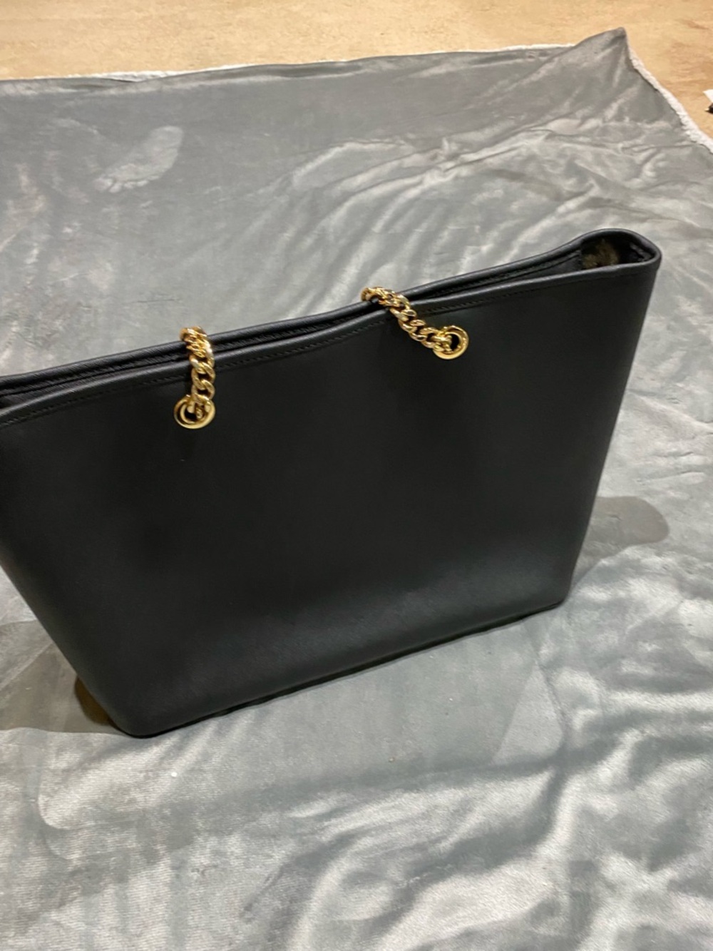 Michael Kors Black Tote with Gold Chain Handles - Picture 3 of 12